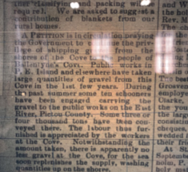 Petition to Continue Shipping Gravel from Ballantynes Cove.