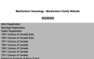 Geneology of MacEachern’s