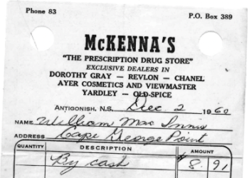 Drug Store Receipts – MacInnis
